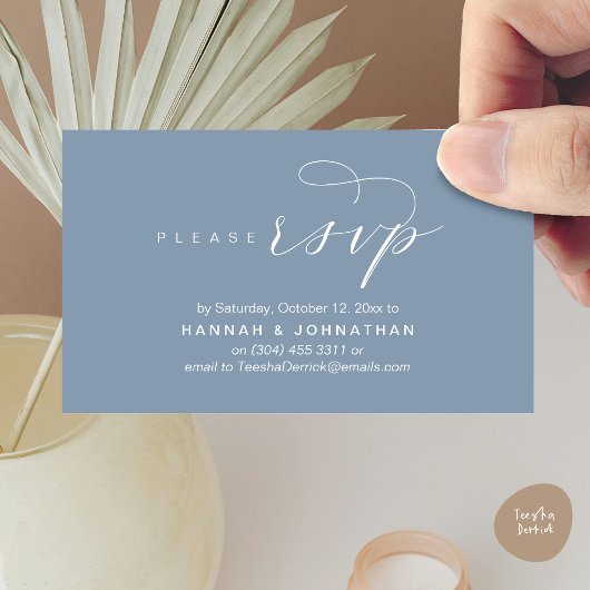 RSVP Hochzeiten per Telefon oder E-Mail Begleitkarte