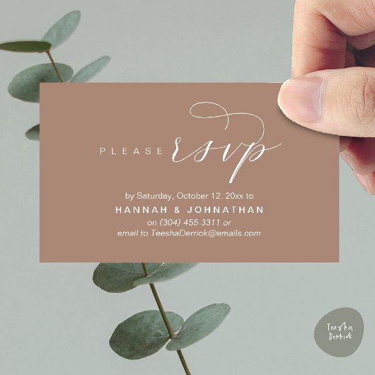 RSVP Hochzeiten per Telefon oder E-Mail Begleitkarte