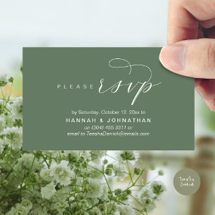 RSVP Hochzeiten per Telefon oder E-Mail Begleitkarte