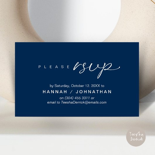 RSVP Hochzeiten per Telefon oder E-Mail Begleitkarte