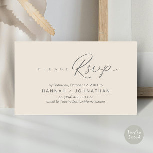 RSVP Hochzeiten per Telefon oder E-Mail Begleitkarte