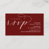 RSVP Hochzeiten per Telefon oder E-Mail Begleitkarte (Vorderseite)