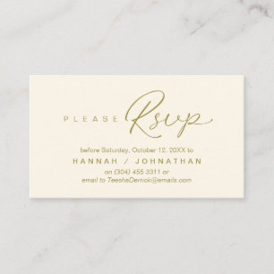 RSVP Hochzeiten per Telefon oder E-Mail Begleitkarte