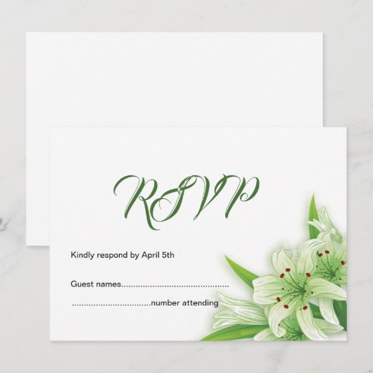 RSVP-Hochzeitkarte (Vorne/Hinten)