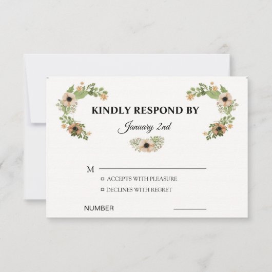 RSVP-Hochzeitkarte (Vorderseite)