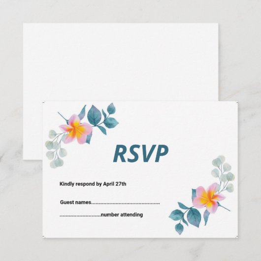 RSVP-Hochzeitkarte (Vorne/Hinten)