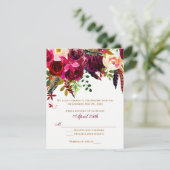 RSVP-Hochzeitkarte 2 (MAHLZEITEN) - Blumenkohl, Fe Einladung (Stehend Vorderseite)