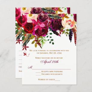 RSVP-Hochzeitkarte 2 (MAHLZEITEN) - Blumenkohl, Fe Einladung