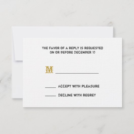 RSVP-Hochzeitkarte - Barnwood & Daisy RSVP Karte (Rückseite)