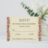RSVP-Hochzeitkarte / Blumenspitze Vintag RSVP Karte (Stehend Vorderseite)