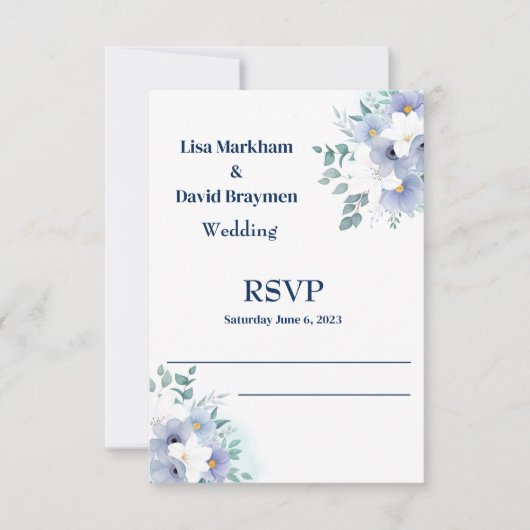 RSVP-Hochzeitkarte Dankeskarte (Vorderseite)