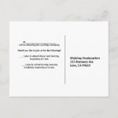 RSVP-Hochzeitkarte Einladungspostkarte (Rückseite)
