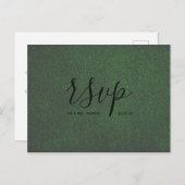 Rsvp-Hochzeitkarte | Green Grass Script Postcard Einladungspostkarte (Vorne/Hinten)