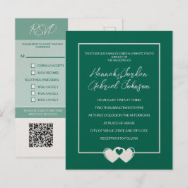 RSVP-Hochzeitkarte mit Einladung und QR-Code