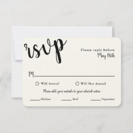 RSVP-Hochzeitkarte mit MEAL-Auswahl RSVP Karte