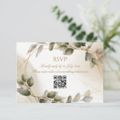 RSVP-Hochzeitkarte mit QR-Code-Imitaten Gold Folia RSVP Karte (Stehend Vorderseite)
