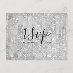 Rsvp-Hochzeitkarte Moderne graue Script Postcard Einladungspostkarte