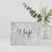 Rsvp-Hochzeitkarte | Moderne graue Script Postcard Einladungspostkarte (Stehend Vorderseite)