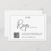 Rsvp-Hochzeitkarte , Monogramm-uAwg mit QR-Code RSVP Karte (Vorne/Hinten)