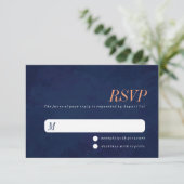 RSVP-Hochzeitkarte, Navy Blue Texture RSVP Karte (Stehend Vorderseite)
