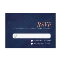 RSVP-Hochzeitkarte, Navy Blue Texture