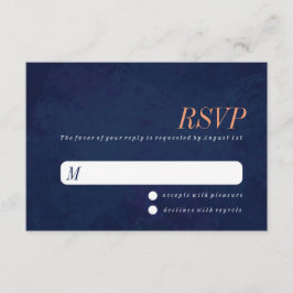RSVP-Hochzeitkarte, Navy Blue Texture RSVP Karte