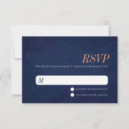 RSVP-Hochzeitkarte, Navy Blue Texture RSVP Karte