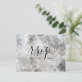 Rsvp-Hochzeitkarte | Postkarte mit Stone Marble Sc (Stehend Vorderseite)