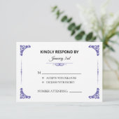 RSVP-Hochzeitkarte RSVP Karte (Stehend Vorderseite)