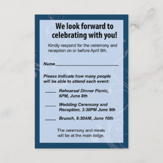 RSVP-Hochzeitkarte RSVP Karte