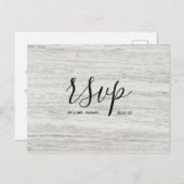 Rsvp-Hochzeitkarte | Texturschrift Stone Postcard Einladungspostkarte (Vorne/Hinten)