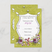 RSVP-Hochzeitkarte | Whimsisches Wasserfarben Flor Einladung (Vorne/Hinten)