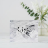 Rsvp-Hochzeitkarte | White Artwork Script Postcard Einladungspostkarte (Stehend Vorderseite)