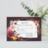 RSVP-Hochzeitkarten mit Wahlmöglichkeit RSVP Karte (Stehend Vorderseite)