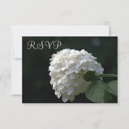 RSVP Hochzeitkarten Weiße Limone Hydrangea (Vorderseite)