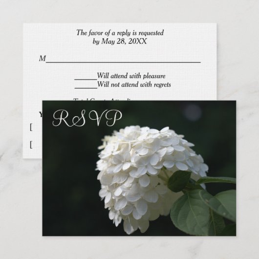 RSVP Hochzeitkarten Weiße Limone Hydrangea Karte (Vorne/Hinten)