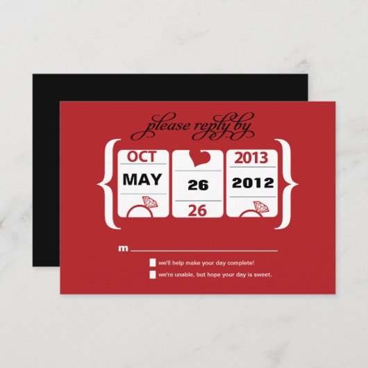 RSVP-Hochzeitsmaschine RSVP Karte (Vorne/Hinten)