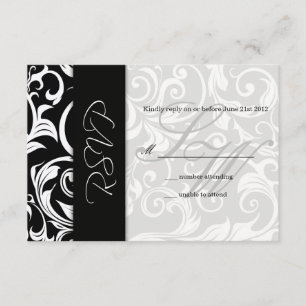 RSVP-Hochzeitsskala für Schwarz und Weiß RSVP Karte