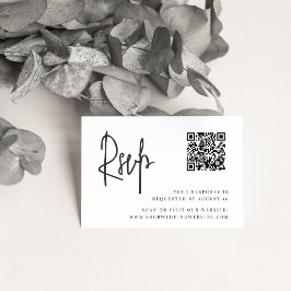 RSVP-Hochzeitsskripte für Schwarz/Weiß Begleitkarte