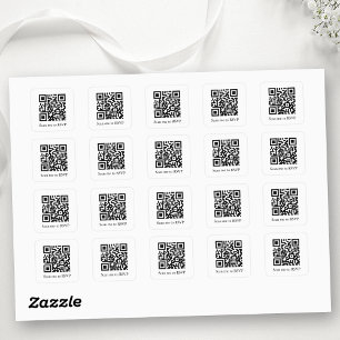 RSVP Hochzeitsticker für QR-Code hinzufügen Quadratischer Aufkleber