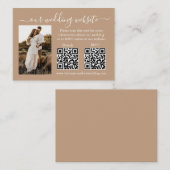 RSVP-Hochzeitstipps Details Foto 2 QR Taupe Begleitkarte (Vorne/Hinten)