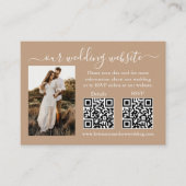 RSVP-Hochzeitstipps Details Foto 2 QR Taupe Begleitkarte (Vorderseite)