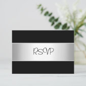 RSVP-Karte Alle Ereignisse Elegantes Schwarzes Lic RSVP Karte (Stehend Vorderseite)
