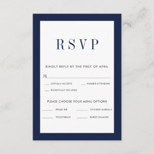 RSVP-Karte an der klassischen Grenze mit Menüoptio RSVP Karte