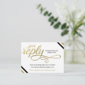 RSVP-Karte, Antwort, Immer & Forever, Imitate Gold Begleitkarte (Stehend Vorderseite)