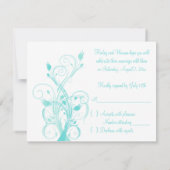 RSVP-Karte Aqua Blau und Weiß Einladung (Rückseite)