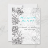 RSVP Karte Aqua Blue (Vorderseite)