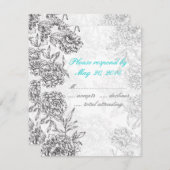 RSVP Karte Aqua Blue (Vorne/Hinten)