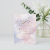 RSVP-Karte | Aquarellstars RSVP Karte (Stehend Vorderseite)