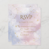 RSVP-Karte | Aquarellstars RSVP Karte (Vorne/Hinten)